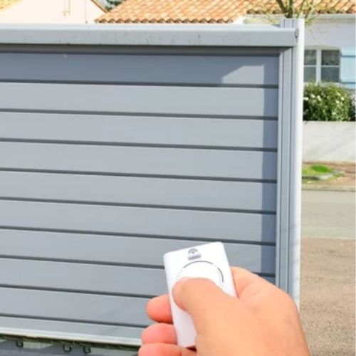 Portail électrique gris